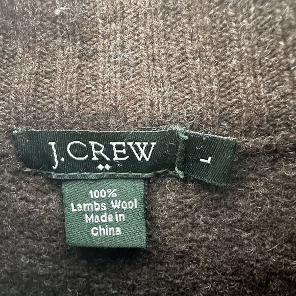 J Crew Sweater Mens Large Argyle Lambs Wool 1/4 Zip Mock Neck Preppy Academia - Picture 14 of 14